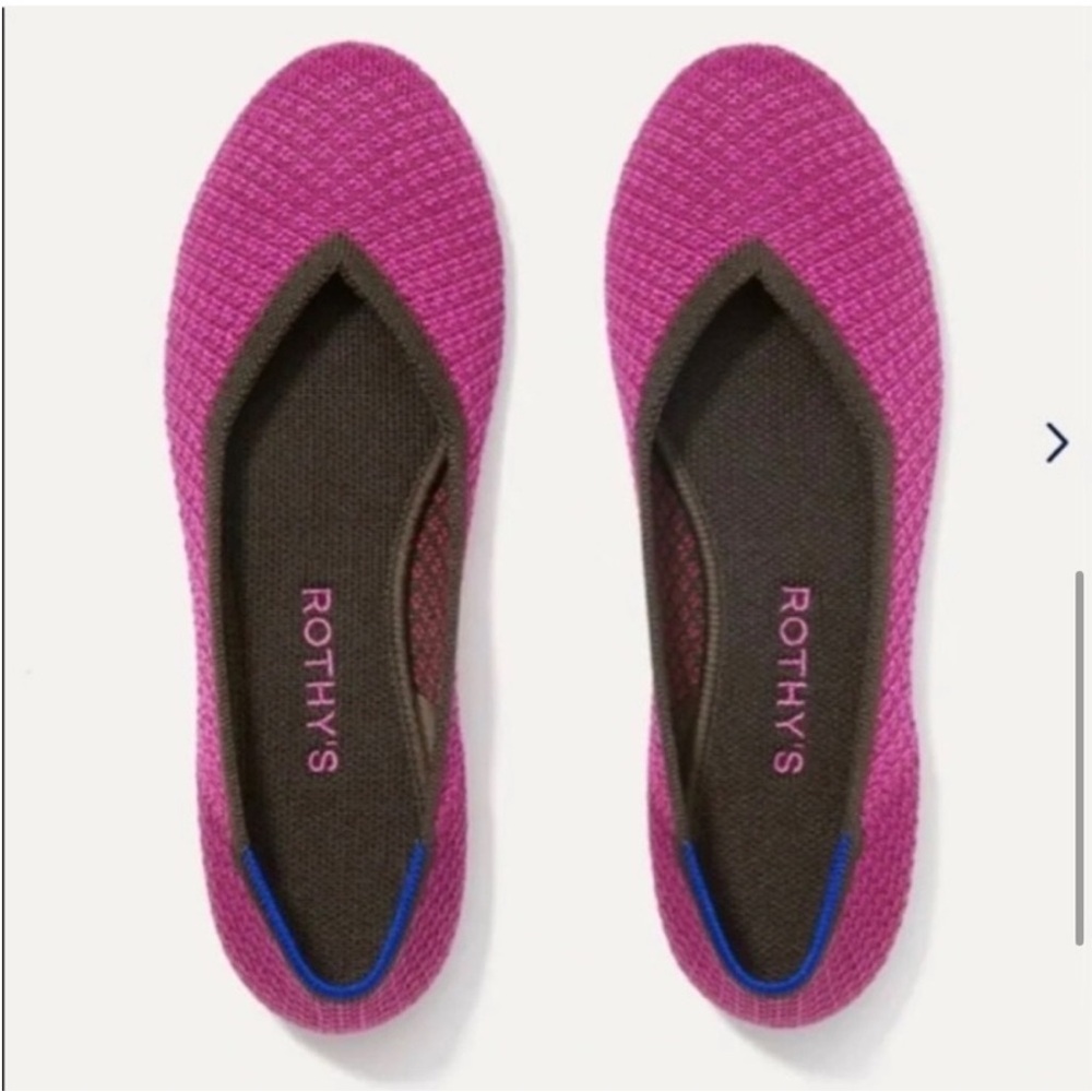 Rothy’s Limited Edition Bright Magenta Round Toe Flats Size 8
